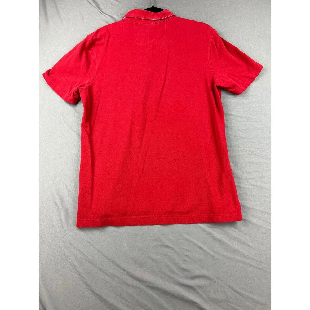 Banana Republic Polo Shirt Mens Large Red Good Elephant Logo Short Sleeve Pique
